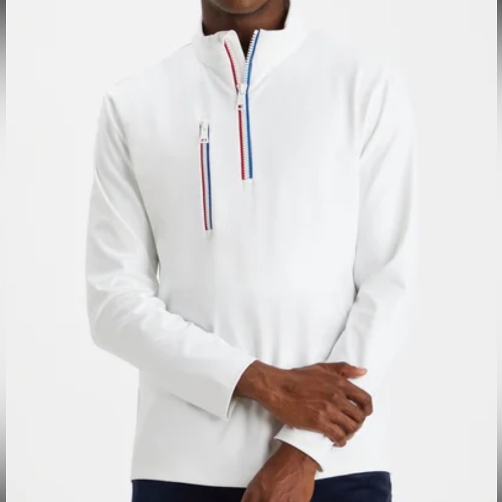 G/FORE Daytona Mid White long sleeve 1/4 zip golf sweater size large